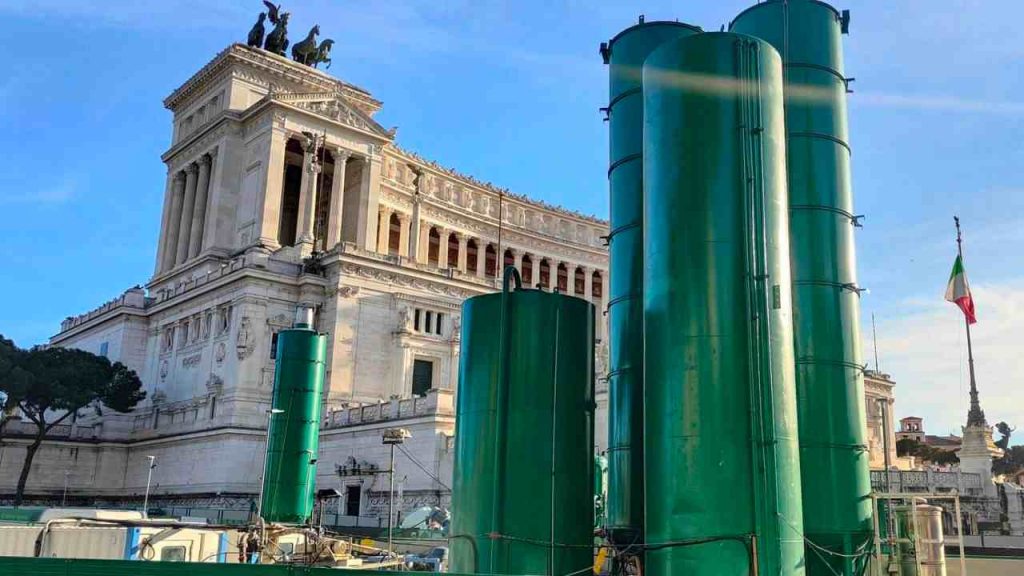 Piazza Venezia, cantieri Metrebus