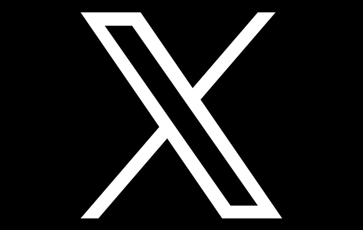 Logo di X - ex Twitter. Elon Musk