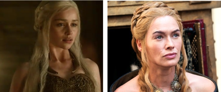 Emilia Clarke e Lena Headey interpretano, rispettivamente, Daenerys Targaryen e Cersei Lannister in Game of Thrones