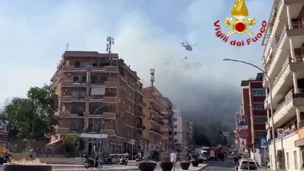 Incendio Roma a Monte Mario