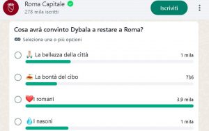 Sondaggio Comune di Roma su Paulo Dybala