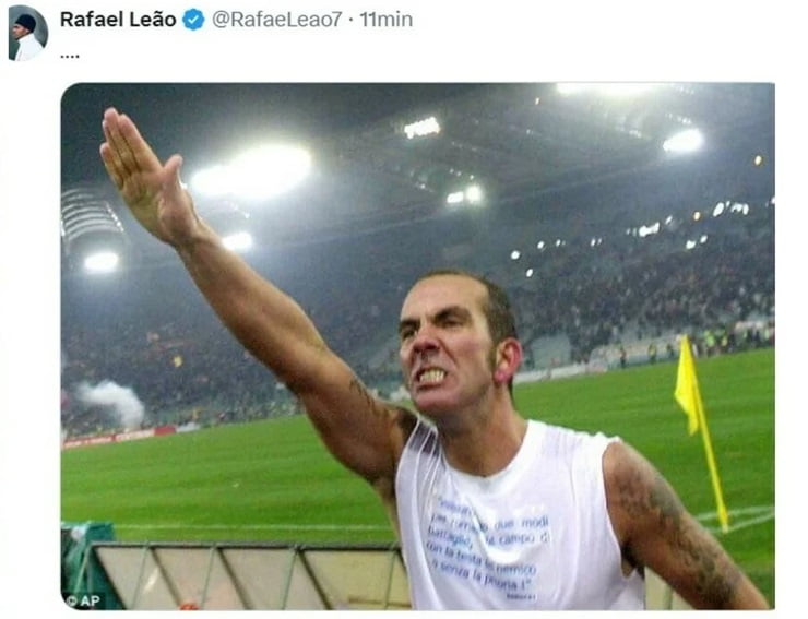 Screenshot del tweet di Rafael Leão