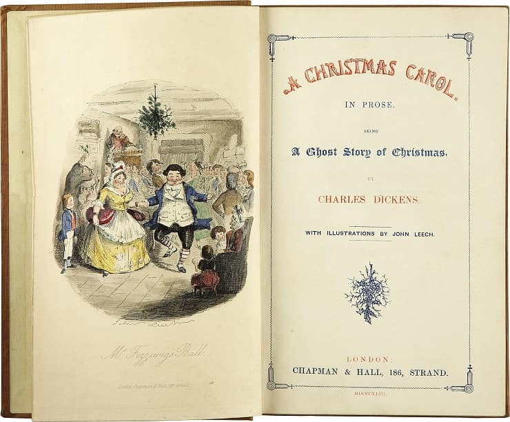 Il frontespizio della prima edizione inglese del “Canto di Natale” di Charles Dickens